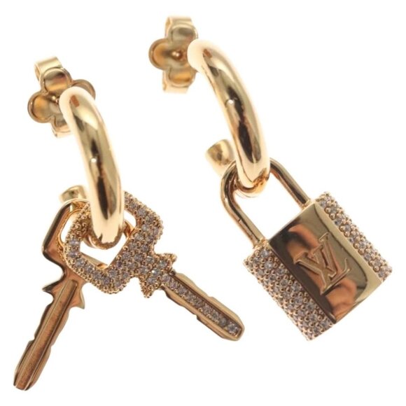 LOUIS VUITTON Earrings LV Padlock Earring metal Gold - Picture 1 of 10